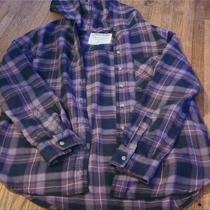 Garage Women's Button Down in Purple Plaid